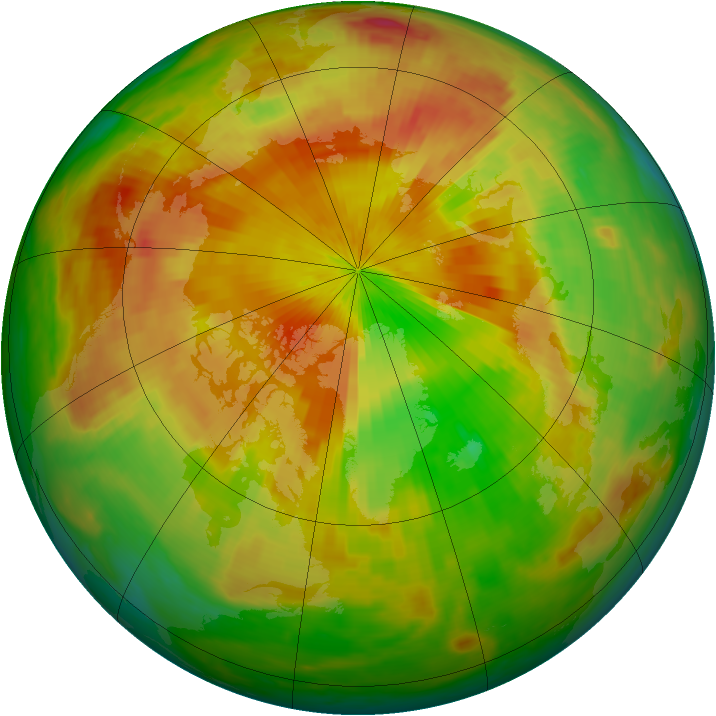 Arctic ozone map for 05 May 2001